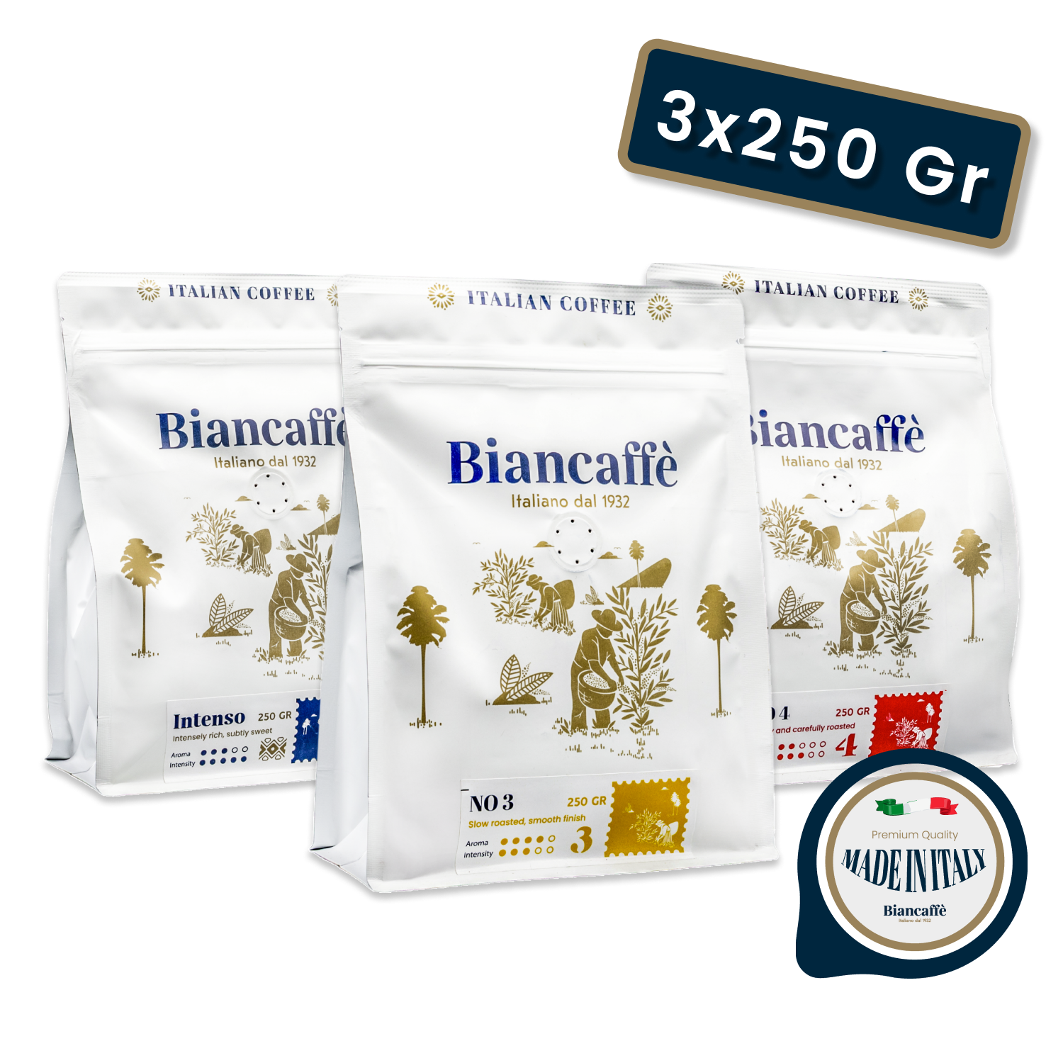 Biancaffé 3'lü Çekirdek Kahve Tanışma Seti